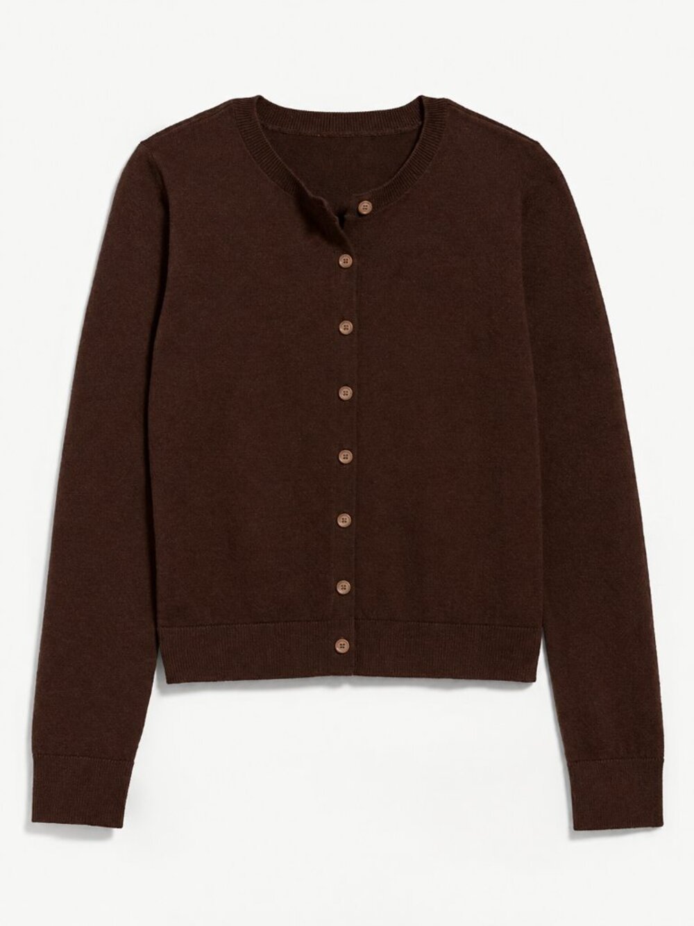 Old Navy Women's Small Earthen Brown SoSoft Lite Cropped Crew-Neck Cardigan